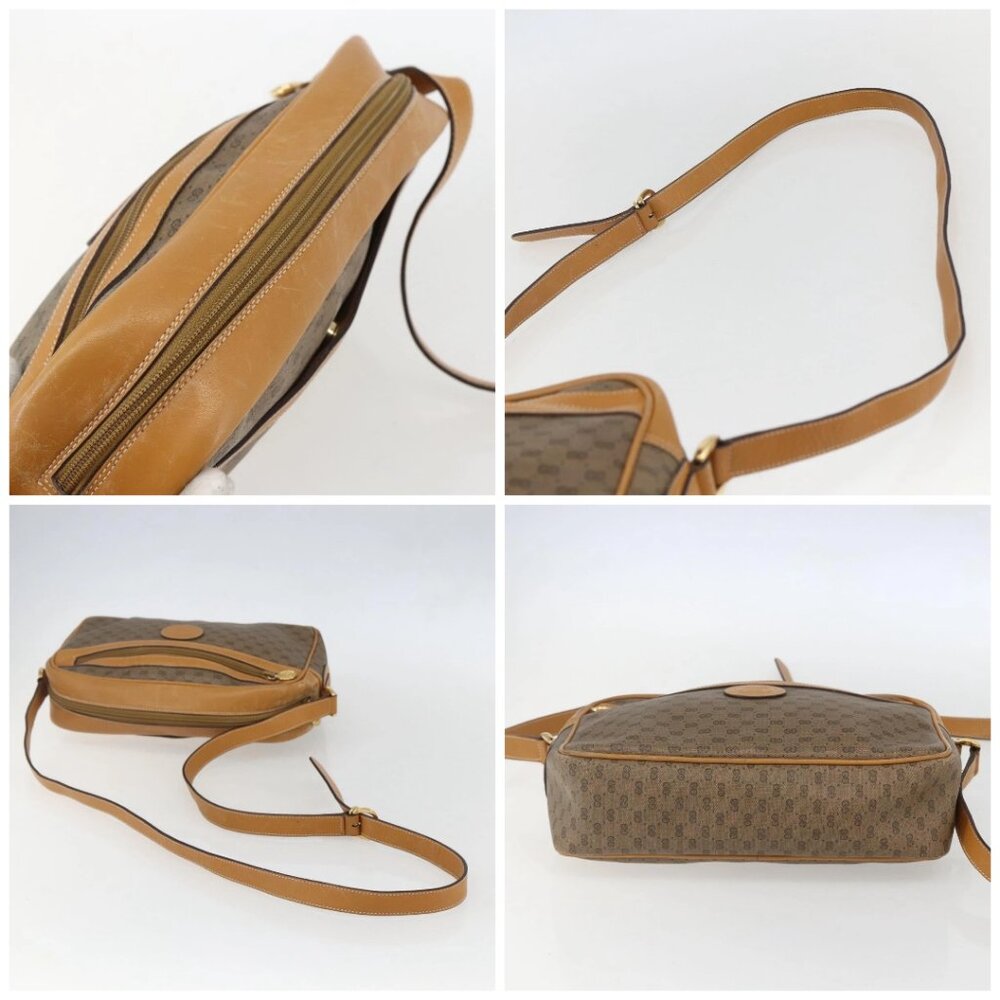 GUCCI Micro GG Supreme Shoulder Bag PVC Beige Gold - Picture 16 of 16